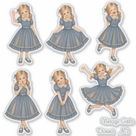 Vintage Girls - Donna - nr.1 Sticker Sheet (Voorkant)