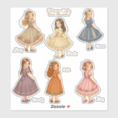 Vintage Girls: Over Shoulder Collection Stickers (Vel)