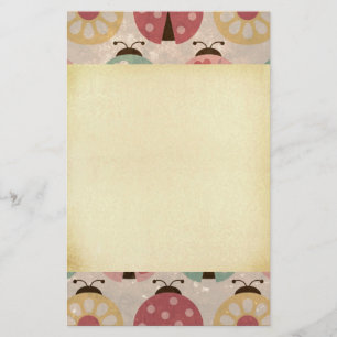 Vintage girly bloemen de pret kleurrijke elegant briefpapier