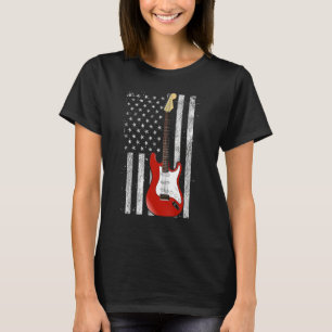 Vintage Gitaar - Amerikaanse VS Vlag -Gitaar 4 jul T-shirt