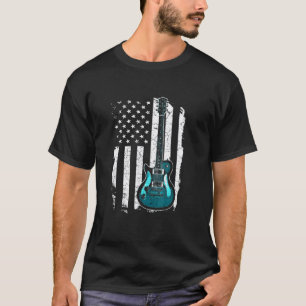 Vintage Gitaar Gitarist Vs Amerikaanse Vlag 6 T-shirt