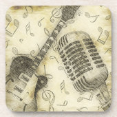 Vintage gitaar microfoon onderzetters (Voorkant)
