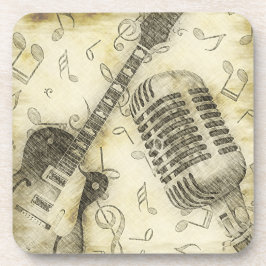 Vintage gitaar microfoon onderzetters