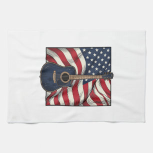 Vintage Gitaar Patriottische Vlag Vector T-shirt O Theedoek