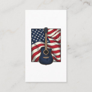 Vintage Gitaar Patriottische Vlag Vector T-shirt O Visitekaartje