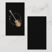 Vintage gitaarspeler Floral Musicus Art Visitekaartje (Voorkant / Achterkant)