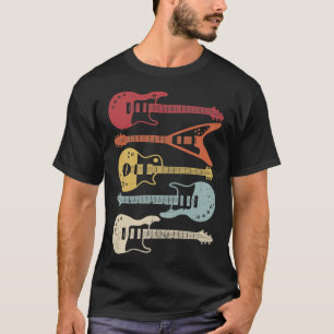 Vintage gitaarspeler T-shirt voor mannen muziekban