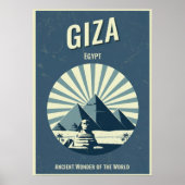 Vintage Giza Pyramid Poster – Retro Egyptian (Voorkant)