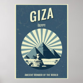 Vintage Giza Pyramid Poster – Retro Egyptian