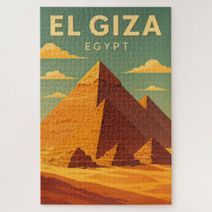 Vintage Gizeh-piramides legpuzzel – Retro