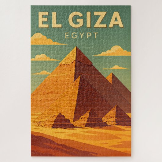 Vintage Gizeh-piramides legpuzzel – Retro (Verticaal)