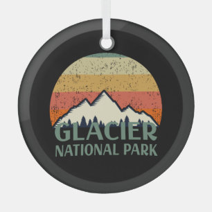 Vintage Glacier National Park Glas Ornament