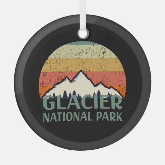 Vintage Glacier National Park Glas Ornament (Voorkant)