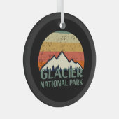 Vintage Glacier National Park Glas Ornament (Voorkant Rechts)
