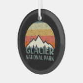 Vintage Glacier National Park Glas Ornament (Voorkant links)