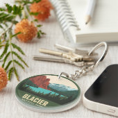 Vintage Glacier National Park Lake Sleutelhanger (Voorkant Rechts)