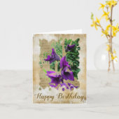 Vintage Gladiole Kaart (Gele Bloem)