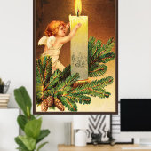 Vintage, Glaedelig, 1906 Noors briefkaart Poster (Thuiskantoor)