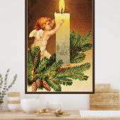 Vintage, Glaedelig, 1906 Noors briefkaart Poster (Keuken)