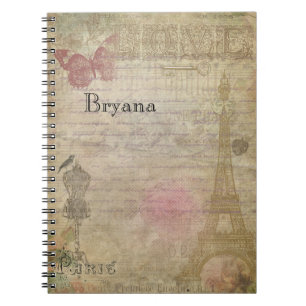 Vintage Glam Parijs Shabby Chic Op Maat Notitieboek