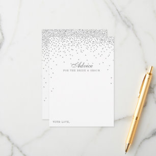 Vintage Glam Silver Confetti Wedding Collectie Advieskaart