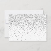 Vintage Glam Silver Confetti Wedding RSVP Kaarten Kaartje (Achterkant)