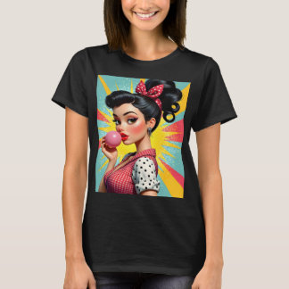 Vintage glamour meisje in stijl van de jaren 50 t-shirt