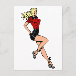 Vintage Glamour Meisje van hiernaast, Blond Blombs Briefkaart