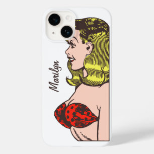 Vintage glamourgirl, blond bombshell in bikini Case-Mate iPhone 14 hoesje