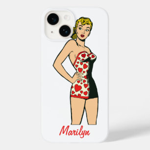 Vintage glamourgirl, blonde bom du lingerie Case-Mate iPhone case