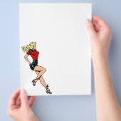 Vintage glamourgirl hiernaast, blond bombshell flyer (Hand)