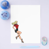 Vintage glamourgirl hiernaast, blond bombshell flyer (Enkel)