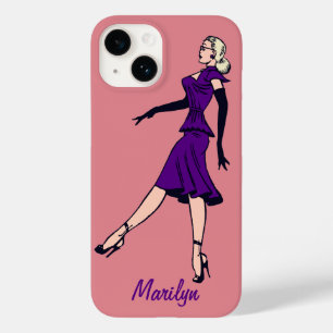 Vintage glamourgirl, retro blondine secretaresse Case-Mate iPhone case