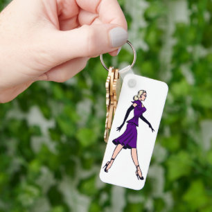 Vintage glamourgirl, retro blondine secretaresse sleutelhanger