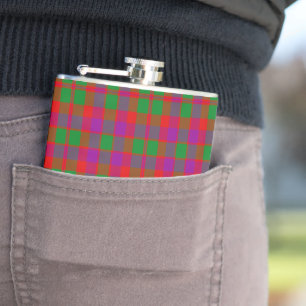 Vintage Glasgow City Schotse Tartan Plaid Heupfles