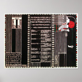 Vintage Glasgow School stijl Menu van M. Mackintos Poster