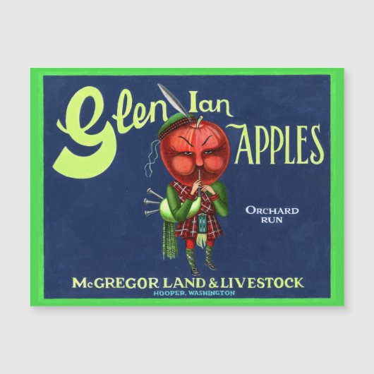 Vintage Glen Ian Appels Logo, Hooper, Washington, (Voorkant)