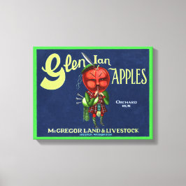 Vintage Glen Ian Appels Logo, Hooper, Washington, Canvas Afdruk