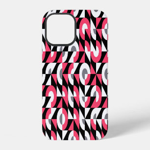 Vintage Glitch: Geometrisch Abstract Patroon iPhone 12 Hoesje