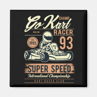 Vintage Go Kart Racing Magneet