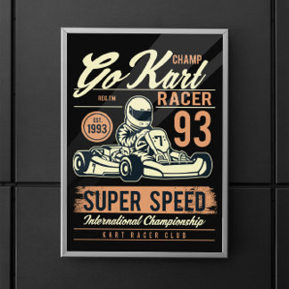 Vintage Go Kart Racing Poster