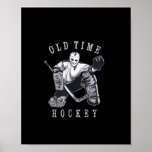 Vintage Goalie  Hockey Poster (Voorkant)