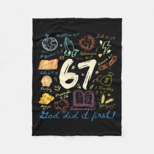 Vintage God deed het eerst 67 Zes Zeven Meme Chris Fleece Deken