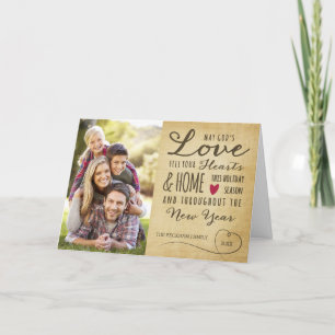 Vintage God's Love Holiday Foto Wenskaart Feestdagen Kaart
