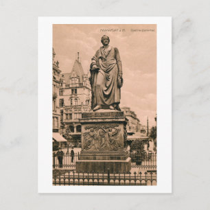 Vintage Goethe Monument Frankfurt Duitsland Briefkaart