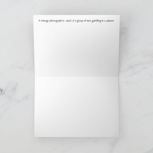 Vintage - Gokken in een saloon, Kaart (Binnen)