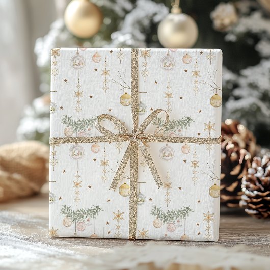 Vintage Gold Christmas Ornament  Cadeaupapier