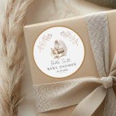 Vintage Gold Cradle Baby Shower Ronde Sticker