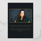 Vintage Gold Foil Afstuderen Aankondiging Kaart (Achterkant)