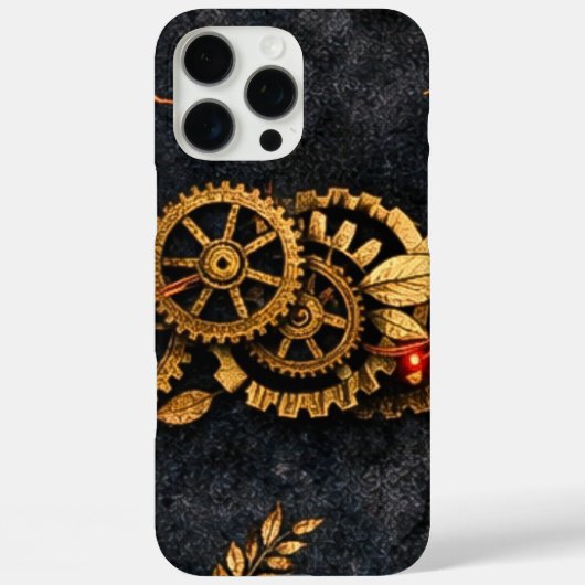 Vintage Gold Gears & Red Neon Mythic Cyberpunk  Case-Mate iPhone Case (Achterkant)